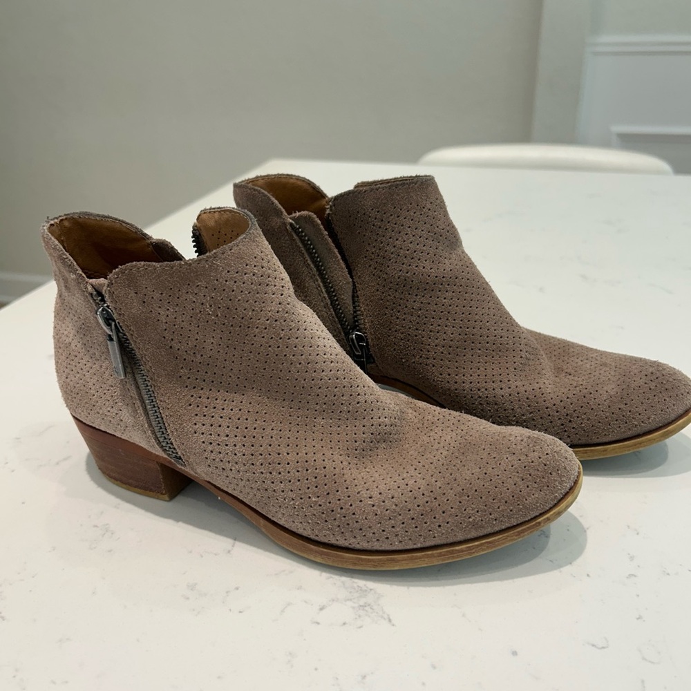 Taupe Suede Ankle Boots